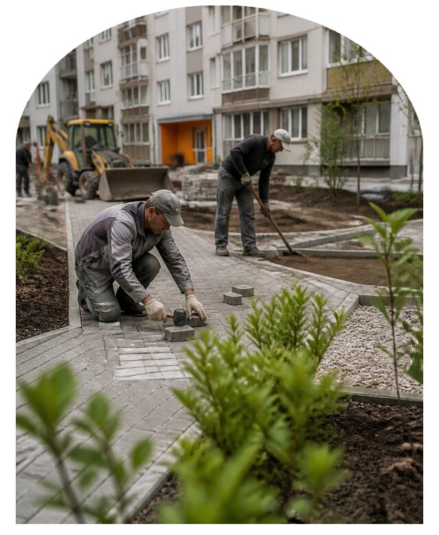 Благоустройство двора многоквартирного дома в Сальске